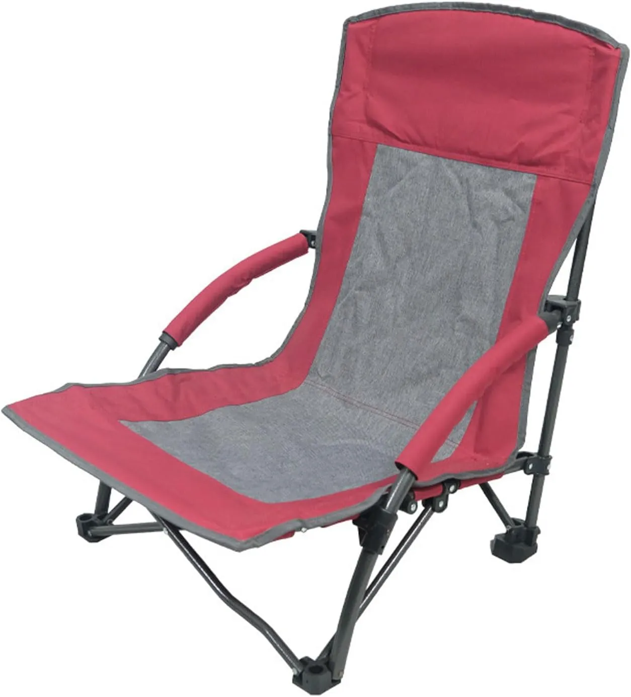 Camping Chairs Heavy Duty Folding High Back Low Outdoor Chair for Lawn Picnic Travel-Red