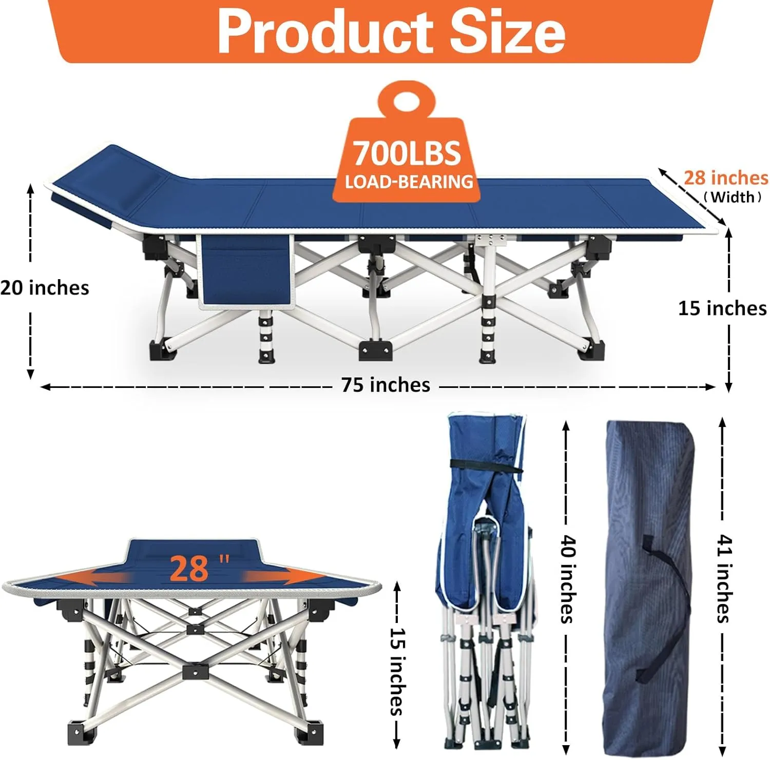 Camping Cots 2 Pack Camping Bed with Comfortable Mat Cots for Sleeping with Pad Heavy Duty Folding Bed 2 Person Sleeping Cot With Carry Bag Guest Cots for Adults Office Nap Vacation Outdoor Indoor