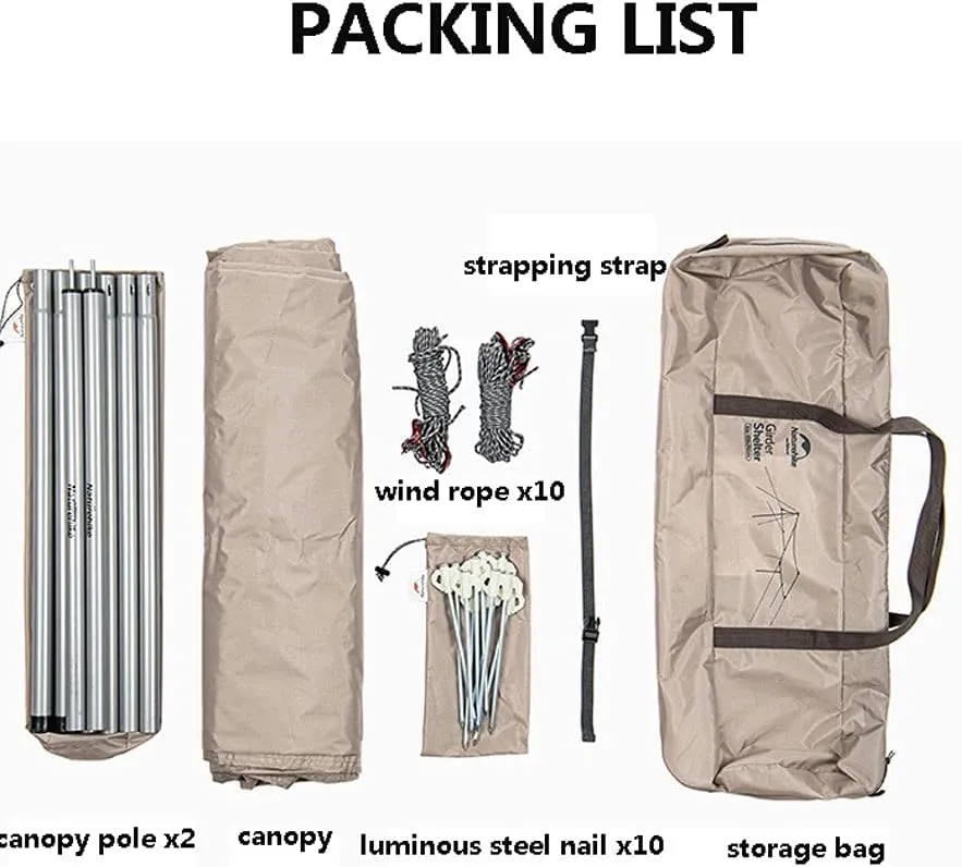 Camping Hammock Tarp, Camping Tarp Rain Fly Tent Waterproof Rainfly Shelter, Sunshade Anti-UV Snow Sunshade Portable Beach Sun Shelter Perfect for Camping, Hiking Sun Shelter,Large