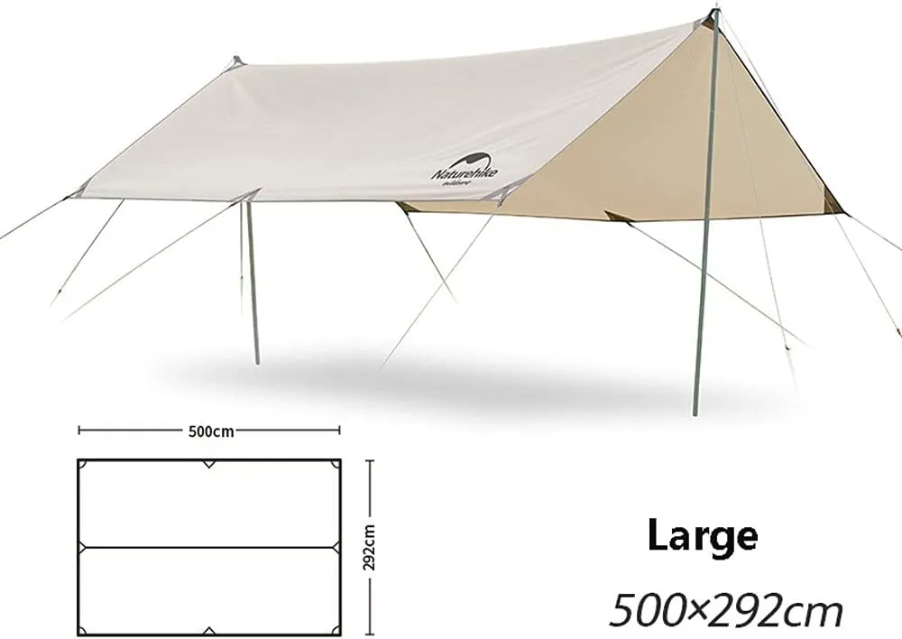 Camping Hammock Tarp, Camping Tarp Rain Fly Tent Waterproof Rainfly Shelter, Sunshade Anti-UV Snow Sunshade Portable Beach Sun Shelter Perfect for Camping, Hiking Sun Shelter,Large