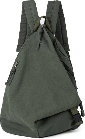 Canvas Backpack for Women Travel Backpack for Men Vintage Bookbag Style for Casual Daypack Backpacks (Green-C)