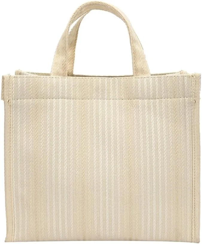 Canvas Bag Shopper Casual Handbag Large Capacity Shopping Shoulder Bag Purse for Women Fashion Bag Striped Bag