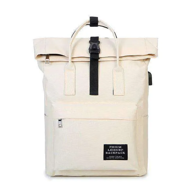 Canvas Nylon School Bag Zipper Laptop Backpacks for Women