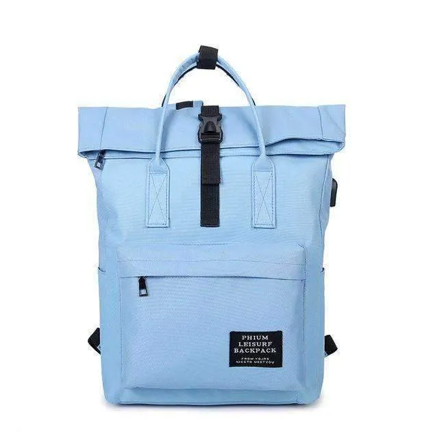 Canvas Nylon School Bag Zipper Laptop Backpacks for Women