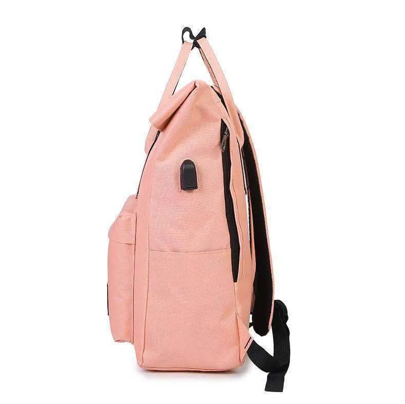 Canvas Nylon School Bag Zipper Laptop Backpacks for Women