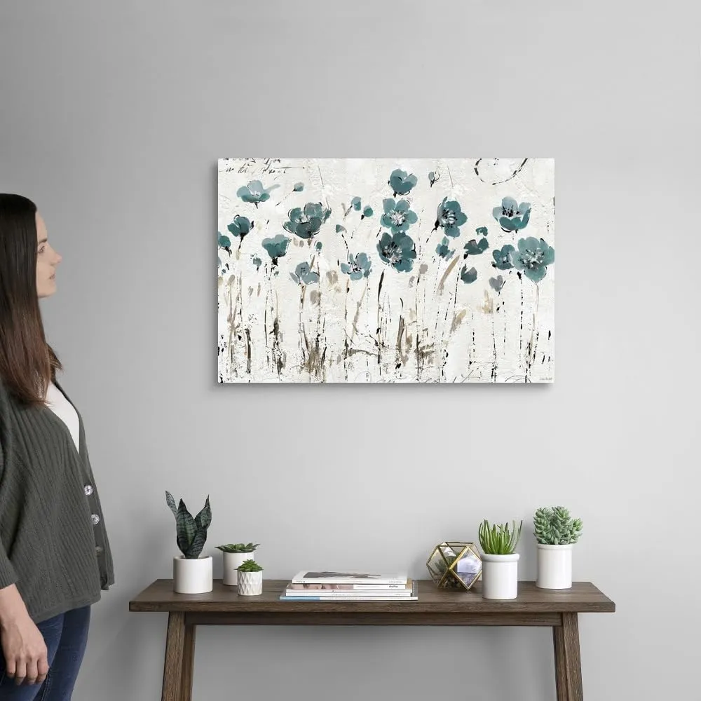 CANVAS ON DEMAND Abstract Balance VI Blue Canvas Wall Art Print by Lisa Audit, Abstract, Contemporary, Modern, Home Decor, Design Artwork, 30" x20in