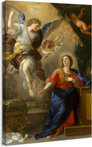 Canvas Print Wall Art - The Annunciation by Luca Giordano - 24x36 inches