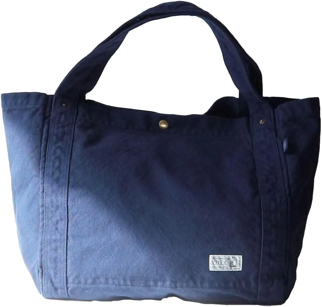 Canvas Shoulder Tote Bag Cotton100% japan Washable Daily use Large capacity Shopping Bag (VC-25)