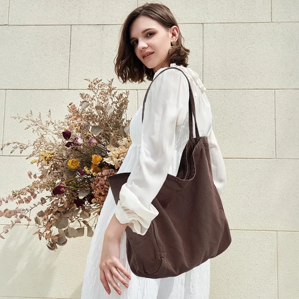 Canvas Tote Bag for Women Large Hobo Shoulder Bag for Work Travel Casual Message Bag Tote Purse handbags