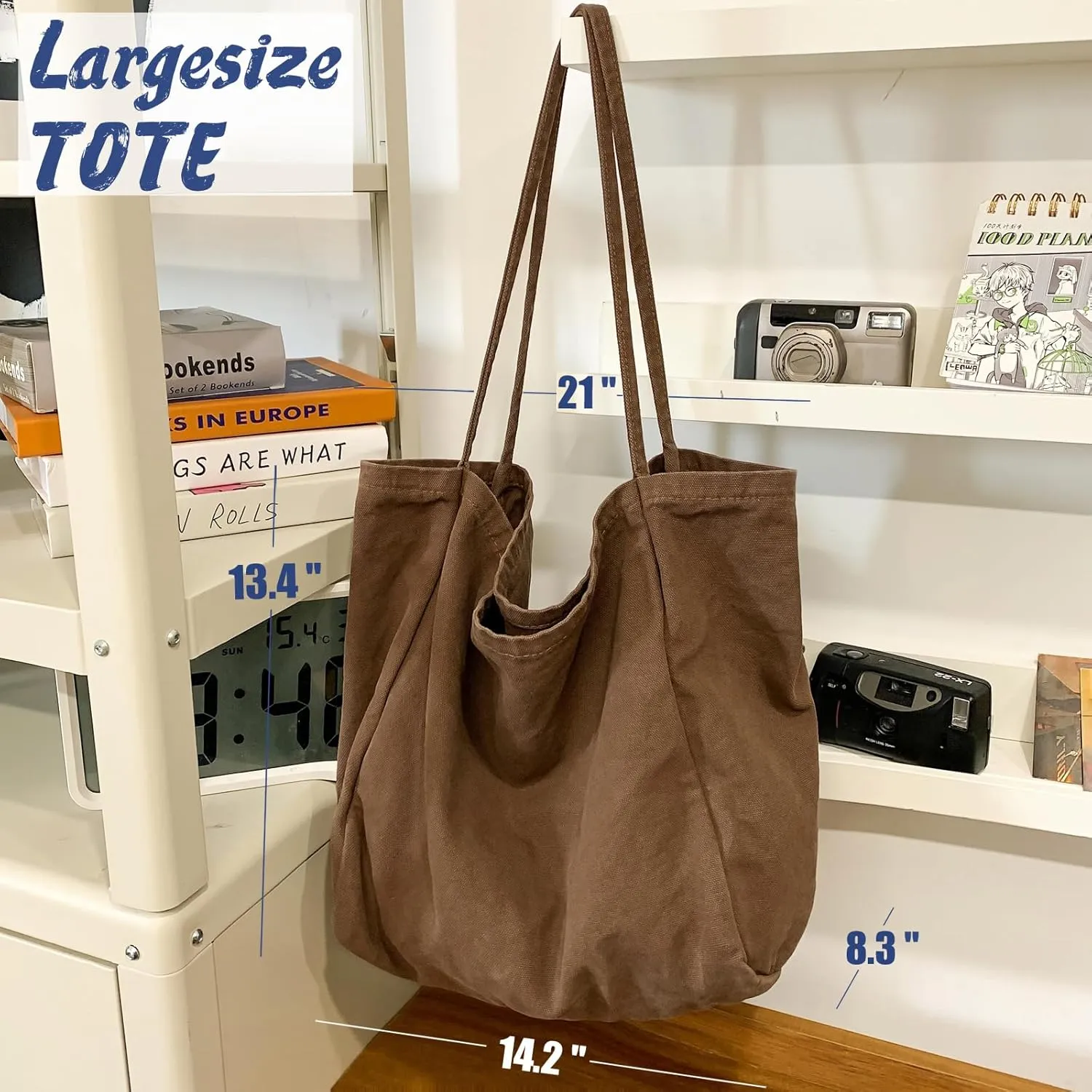 Canvas Tote Bag for Women Large Hobo Shoulder Bag for Work Travel Casual Message Bag Tote Purse handbags