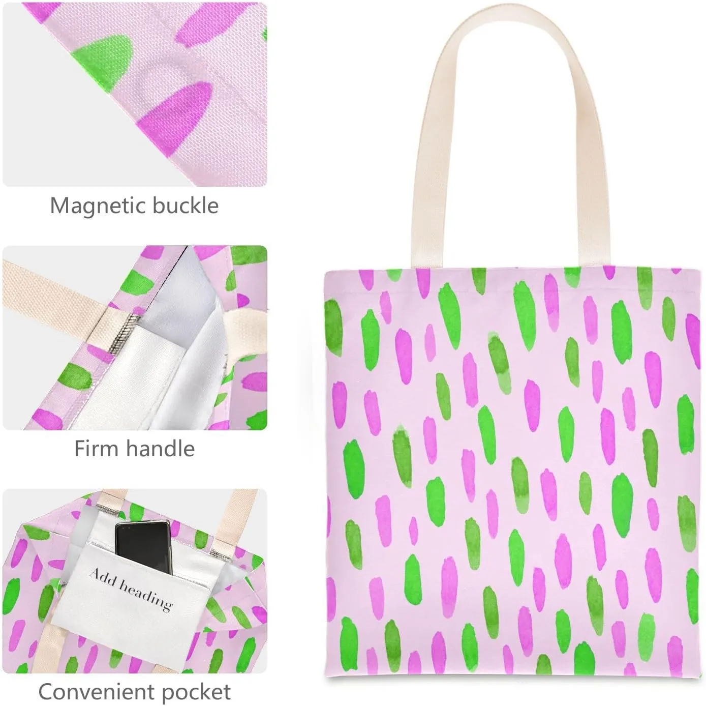 Canvas Tote Bag for Women's Shoulder Bag Hobo Crossbody Handbag Stylish Casual Pocket Zipper Water Drop Pattern 1