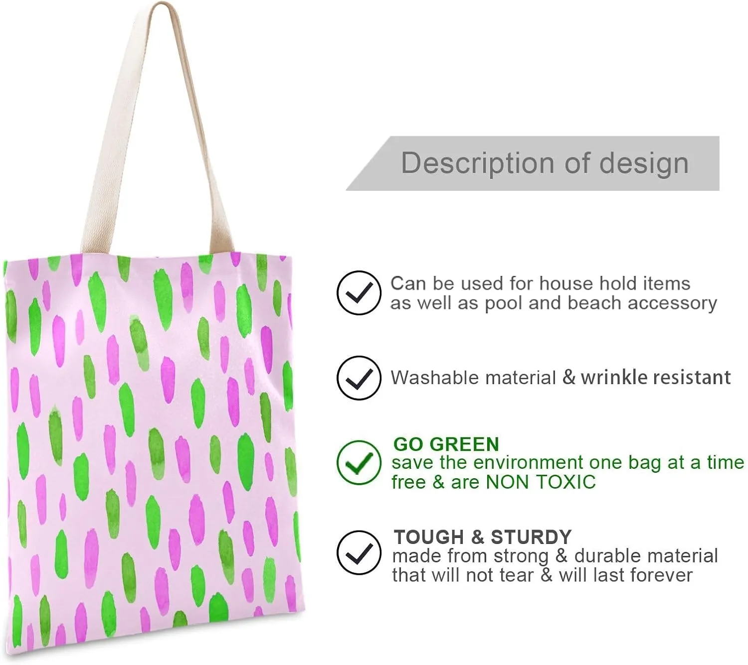 Canvas Tote Bag for Women's Shoulder Bag Hobo Crossbody Handbag Stylish Casual Pocket Zipper Water Drop Pattern 1