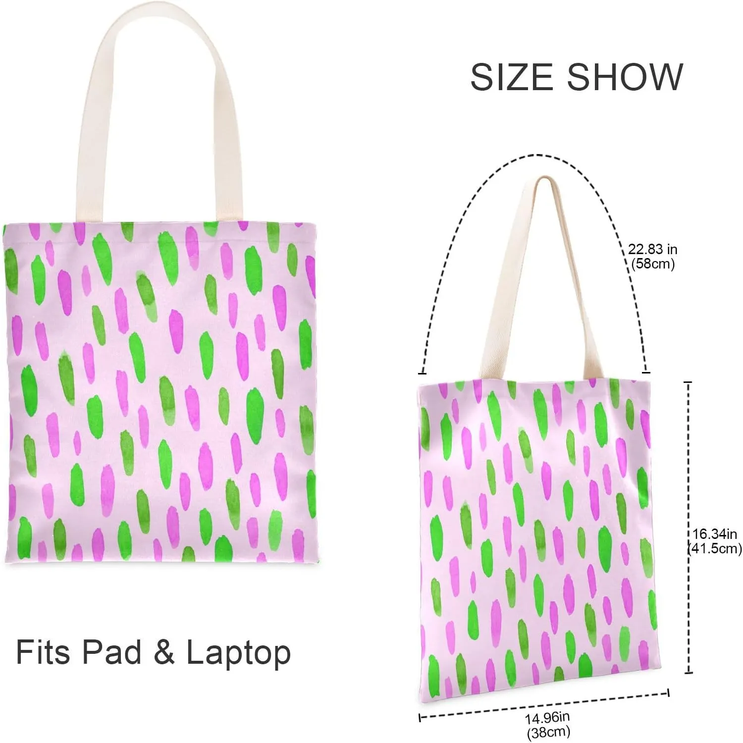 Canvas Tote Bag for Women's Shoulder Bag Hobo Crossbody Handbag Stylish Casual Pocket Zipper Water Drop Pattern 1