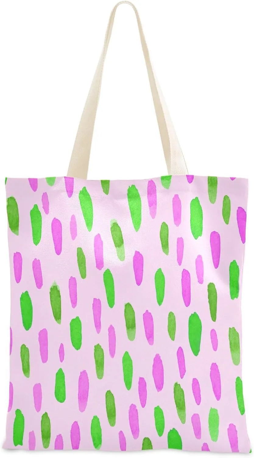 Canvas Tote Bag for Women's Shoulder Bag Hobo Crossbody Handbag Stylish Casual Pocket Zipper Water Drop Pattern 1