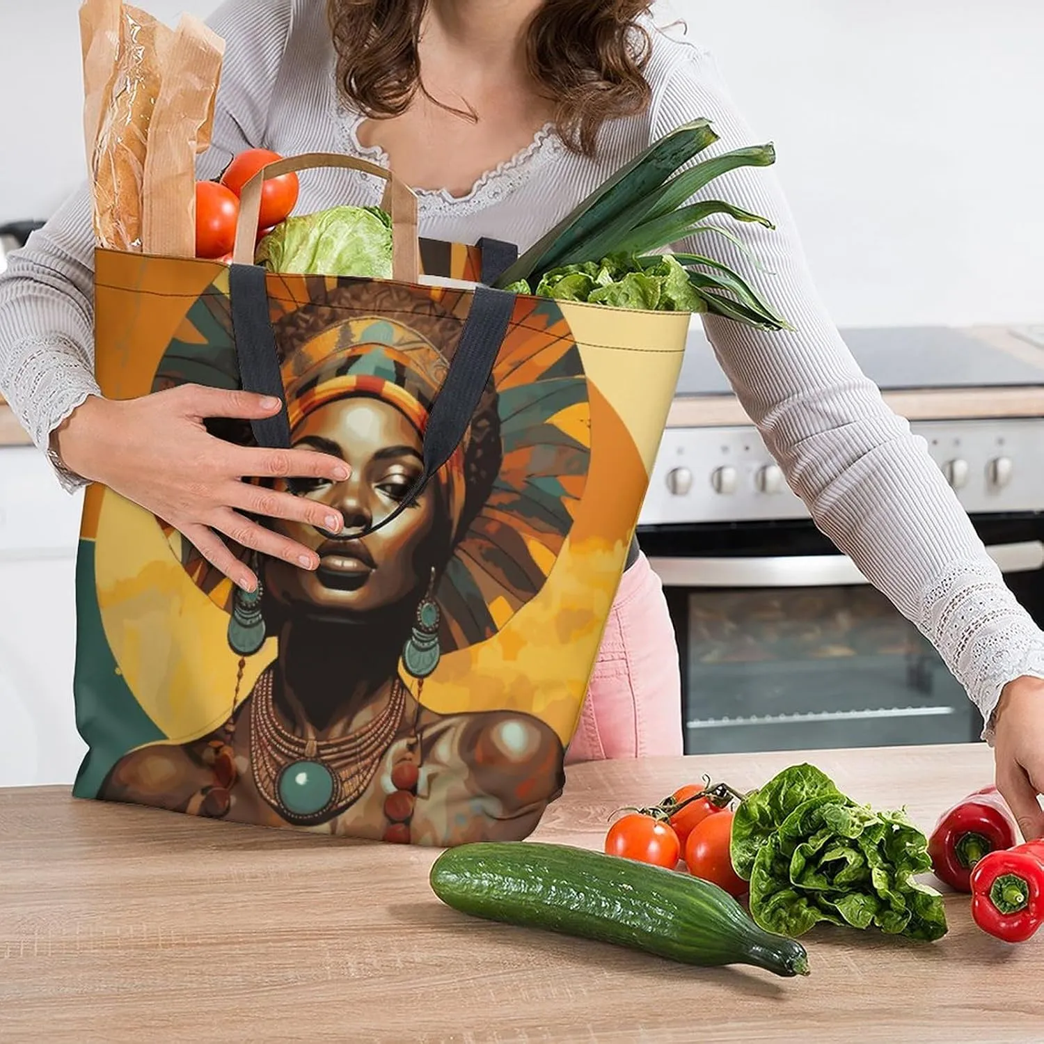 Canvas Tote Bag Large Women Casual Shoulder Bag Handbag Reusable Beach Shopping Grocery Bag For Outdoors