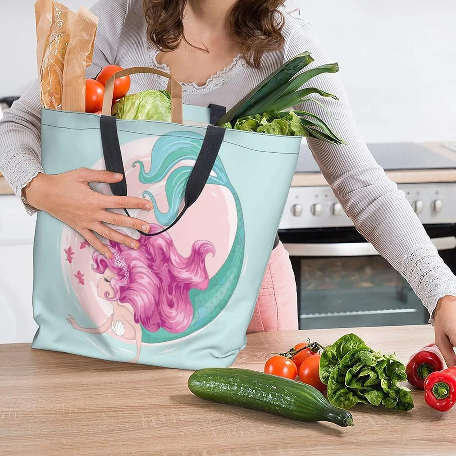 Canvas Tote Bag Large Women Casual Shoulder Bag Handbag Reusable Beach Shopping Grocery Bag For Outdoors