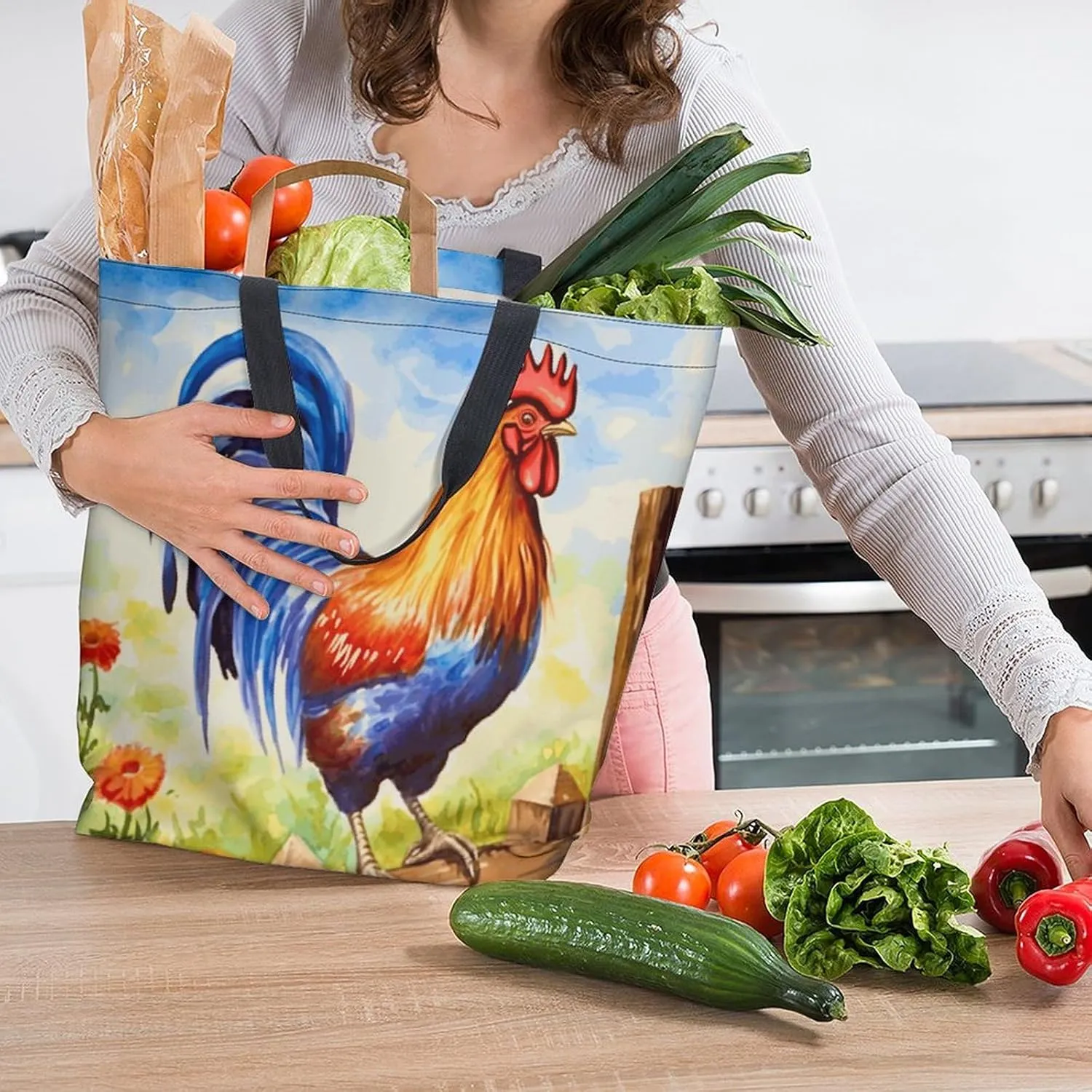 Canvas Tote Bag Large Women Casual Shoulder Bag Handbag Reusable Beach Shopping Grocery Bag For Outdoors