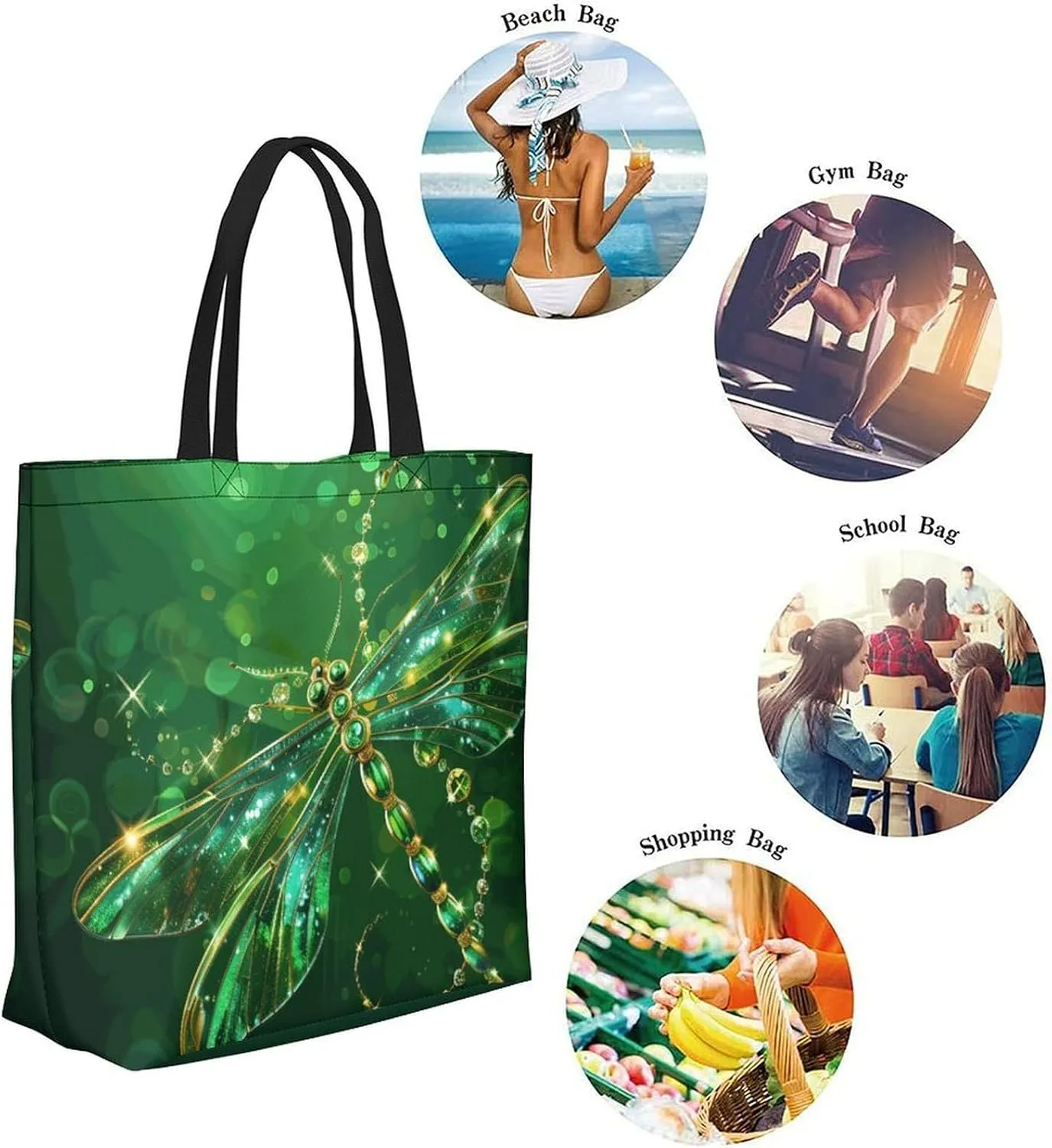 Canvas Tote Bag Large Women Casual Shoulder Bag Handbag Reusable Beach Shopping Grocery Bag For Outdoors