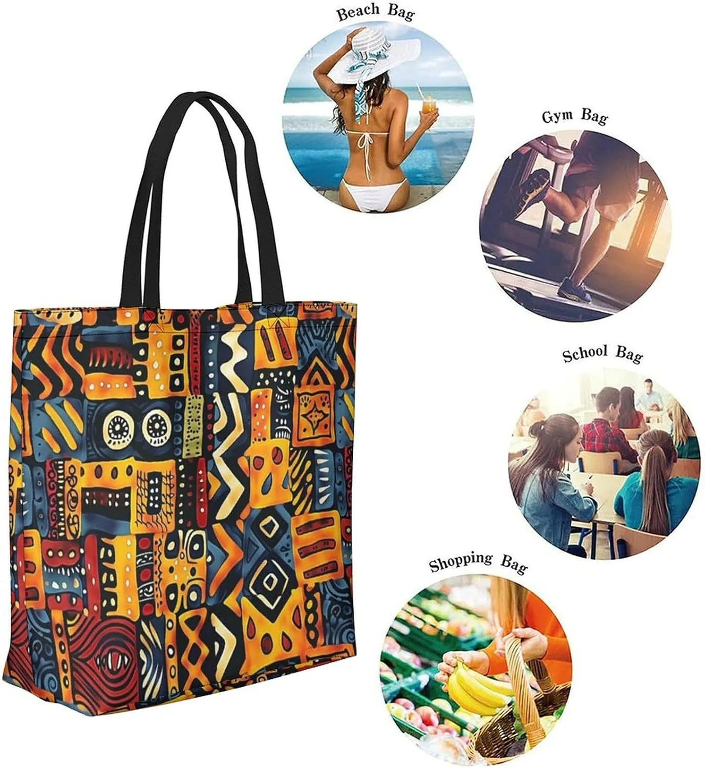 Canvas Tote Bag Large Women Casual Shoulder Bag Handbag Reusable Beach Shopping Grocery Bag For Outdoors