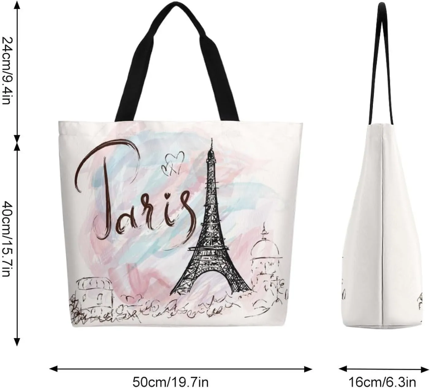 Canvas Tote Bag Large Women Casual Shoulder Bag Handbag Reusable Beach Shopping Grocery Bag For Outdoors