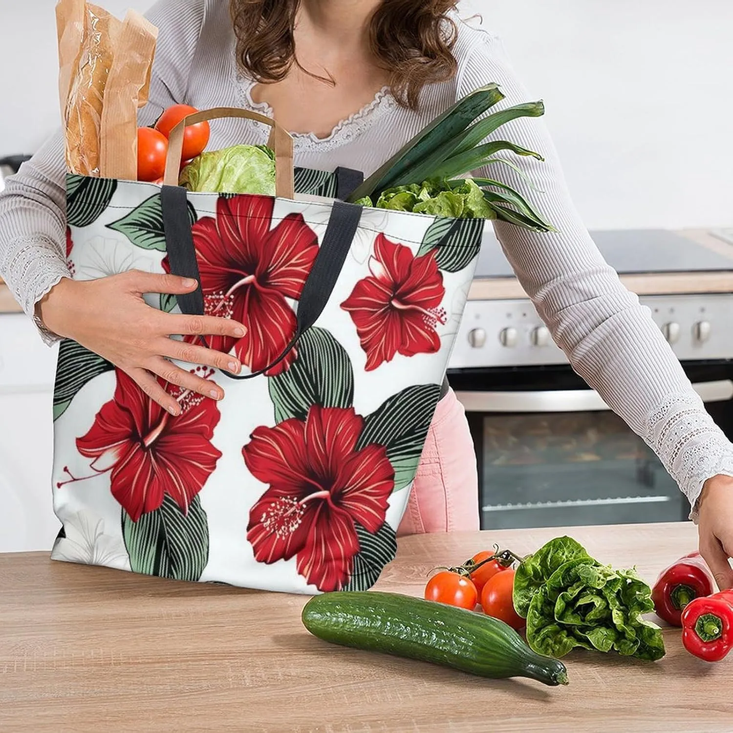 Canvas Tote Bag Large Women Casual Shoulder Bag Handbag Reusable Beach Shopping Grocery Bag For Outdoors