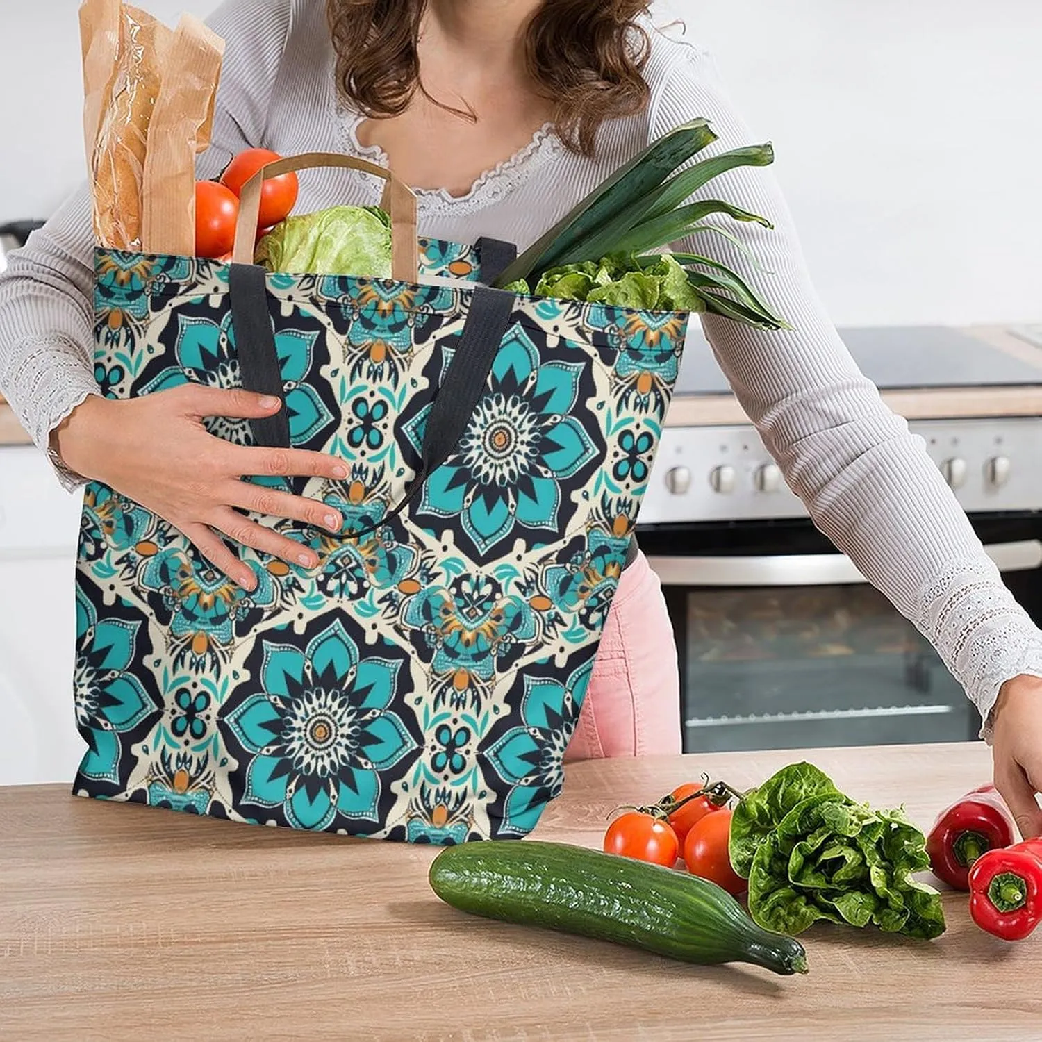 Canvas Tote Bag Large Women Casual Shoulder Bag Handbag Reusable Beach Shopping Grocery Bag For Outdoors