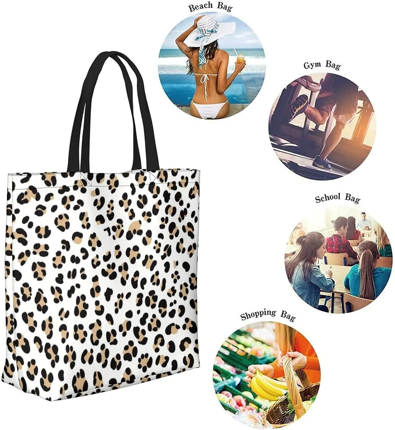 Canvas Tote Bag Large Women Casual Shoulder Bag Handbag Reusable Beach Shopping Grocery Bag For Outdoors