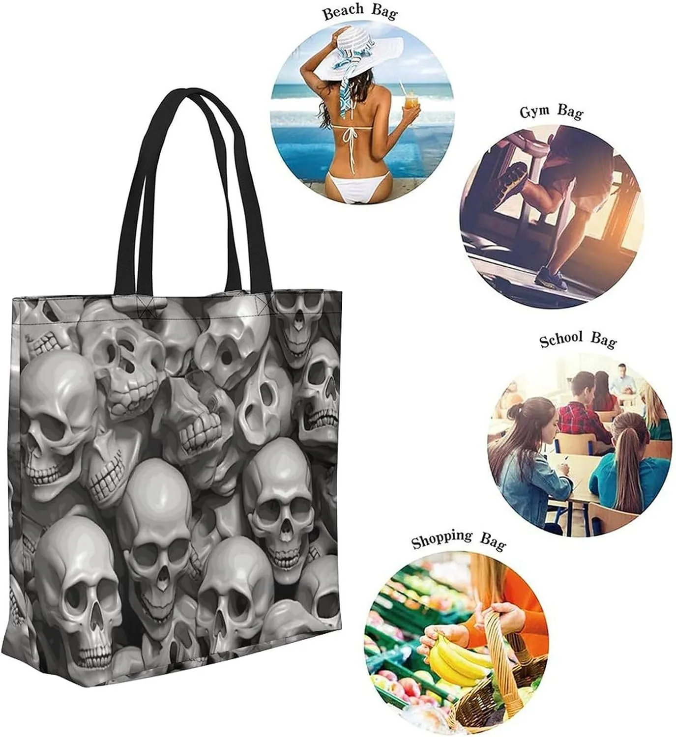 Canvas Tote Bag Large Women Casual Shoulder Bag Handbag Reusable Beach Shopping Grocery Bag For Outdoors