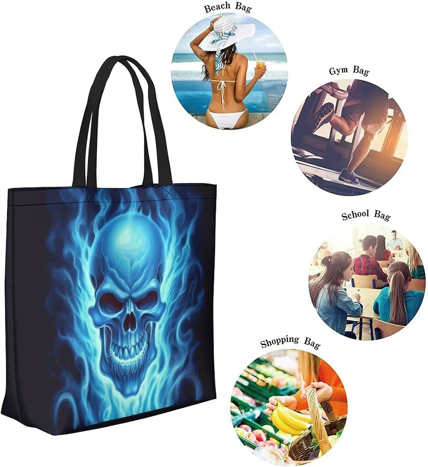 Canvas Tote Bag Large Women Casual Shoulder Bag Handbag Reusable Beach Shopping Grocery Bag For Outdoors