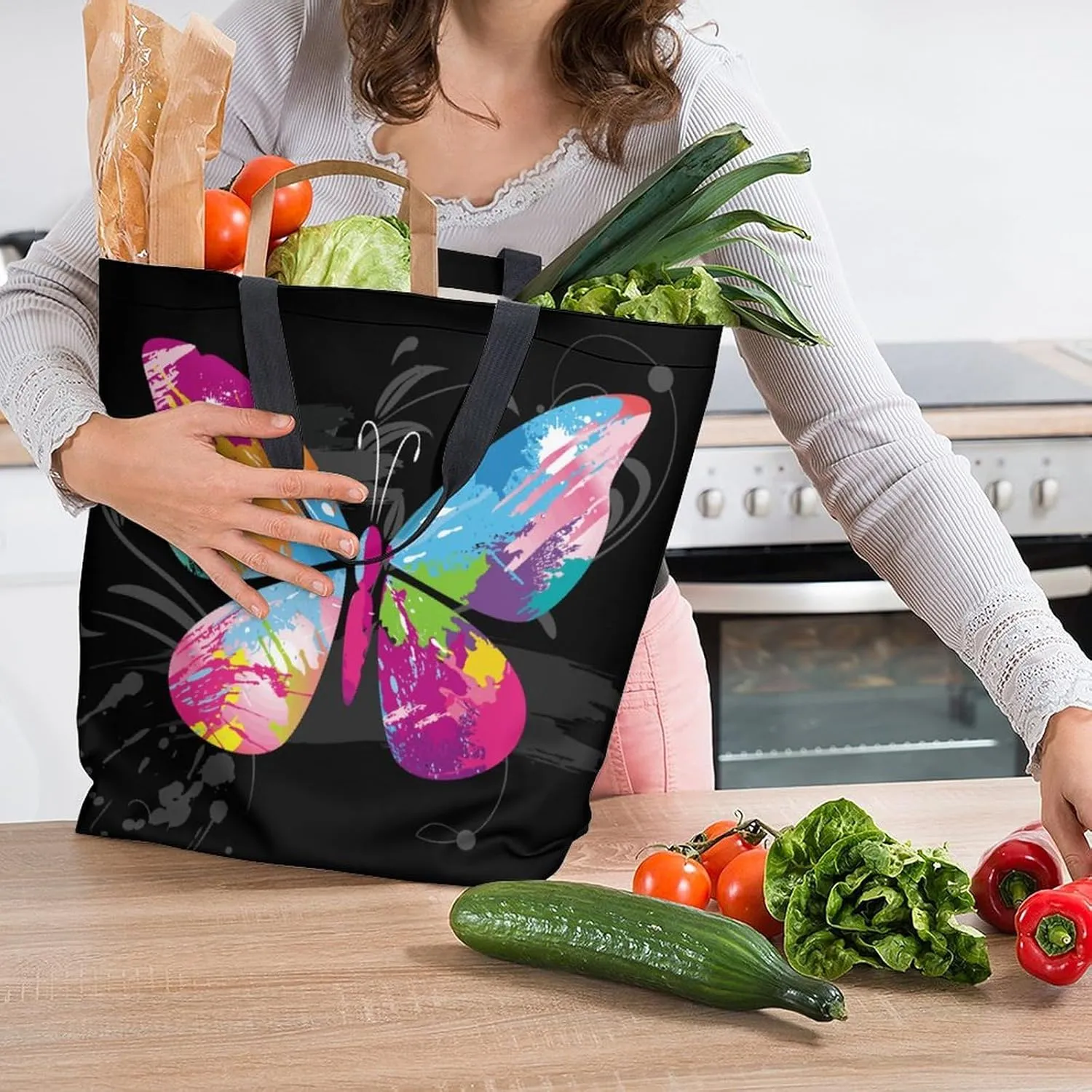 Canvas Tote Bag Large Women Casual Shoulder Bag Handbag Reusable Beach Shopping Grocery Bag For Outdoors