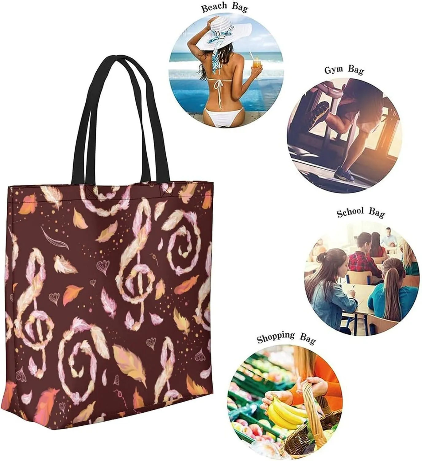 Canvas Tote Bag Large Women Casual Shoulder Bag Handbag Reusable Beach Shopping Grocery Bag For Outdoors