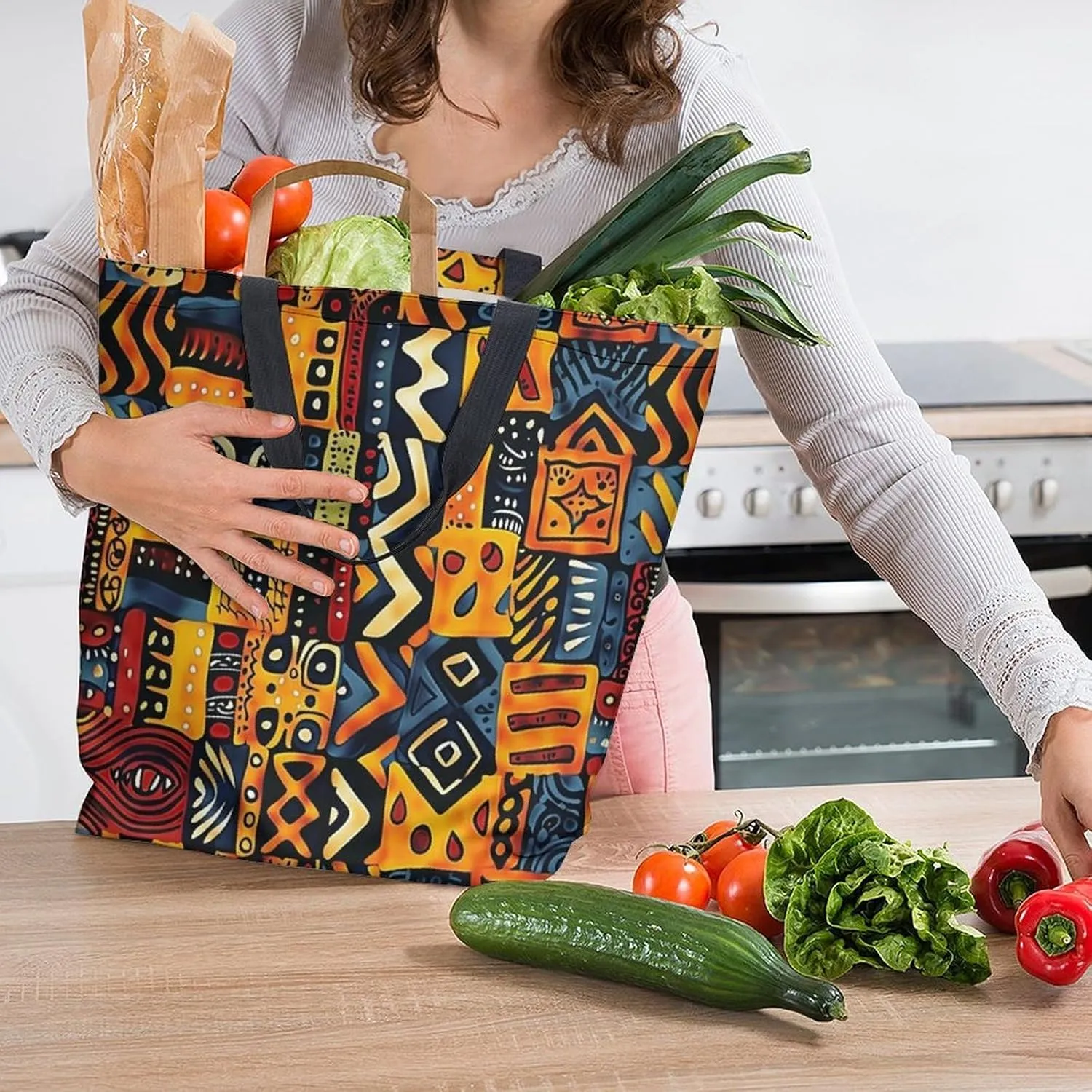 Canvas Tote Bag Large Women Casual Shoulder Bag Handbag Reusable Beach Shopping Grocery Bag For Outdoors