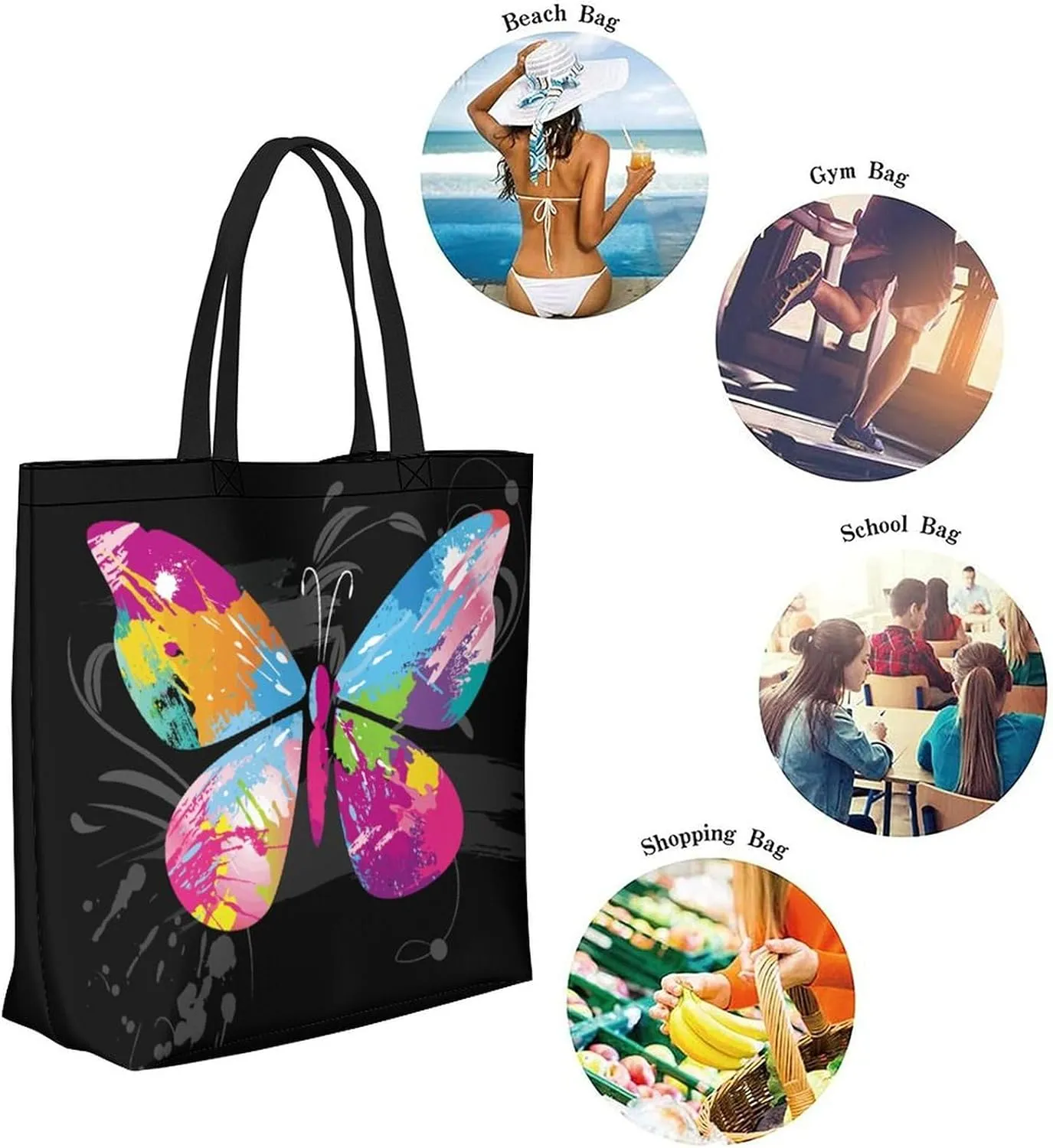 Canvas Tote Bag Large Women Casual Shoulder Bag Handbag Reusable Beach Shopping Grocery Bag For Outdoors