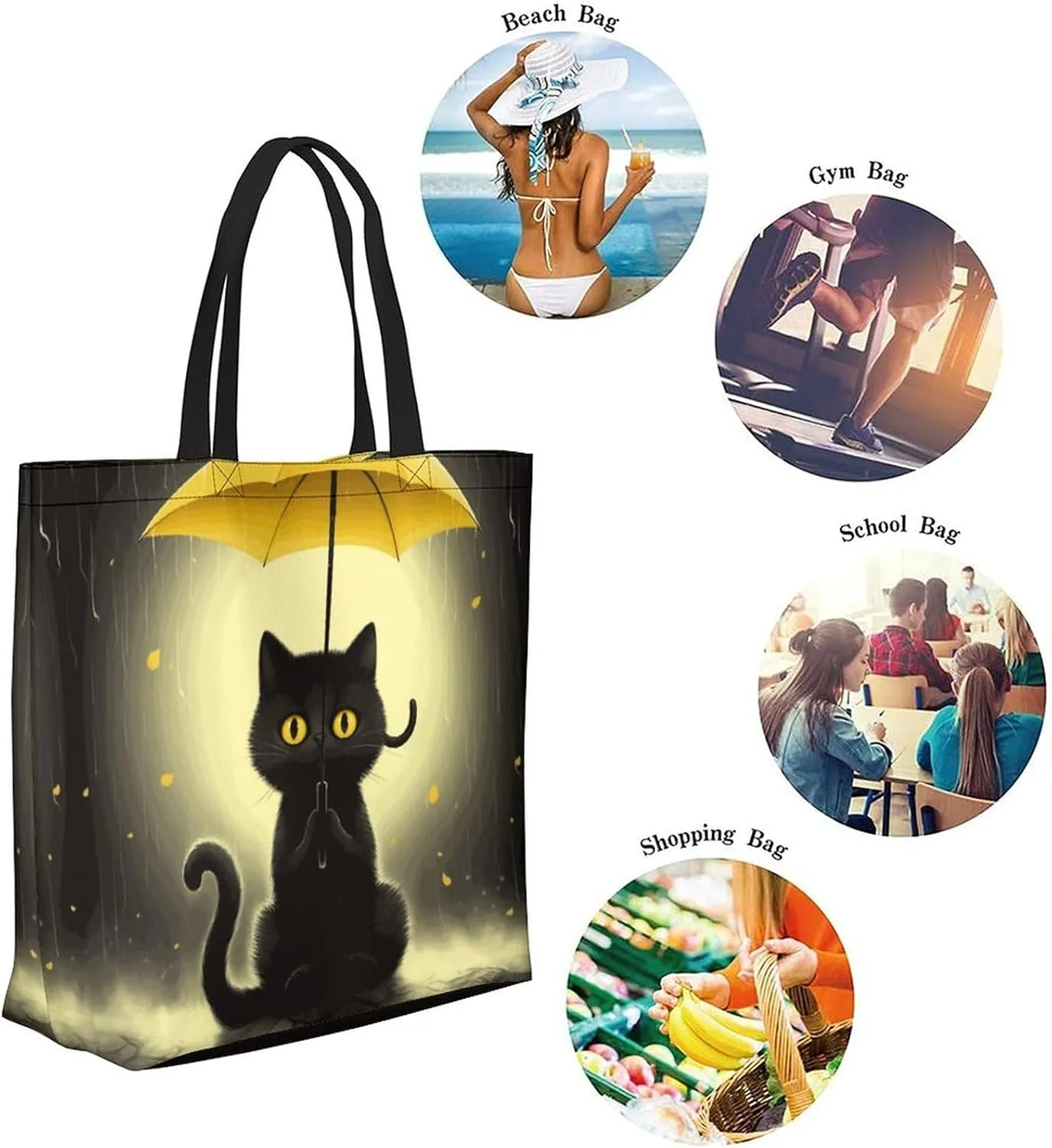 Canvas Tote Bag Large Women Casual Shoulder Bag Handbag Reusable Beach Shopping Grocery Bag For Outdoors