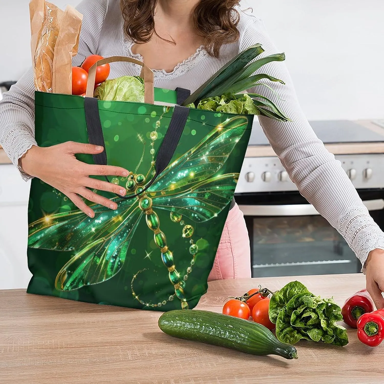 Canvas Tote Bag Large Women Casual Shoulder Bag Handbag Reusable Beach Shopping Grocery Bag For Outdoors