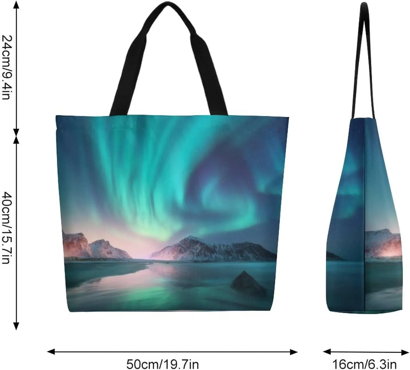 Canvas Tote Bag - Large Women's Casual Shoulder Handbag - Reusable Beach & Shopping Grocery Bag for Outdoors