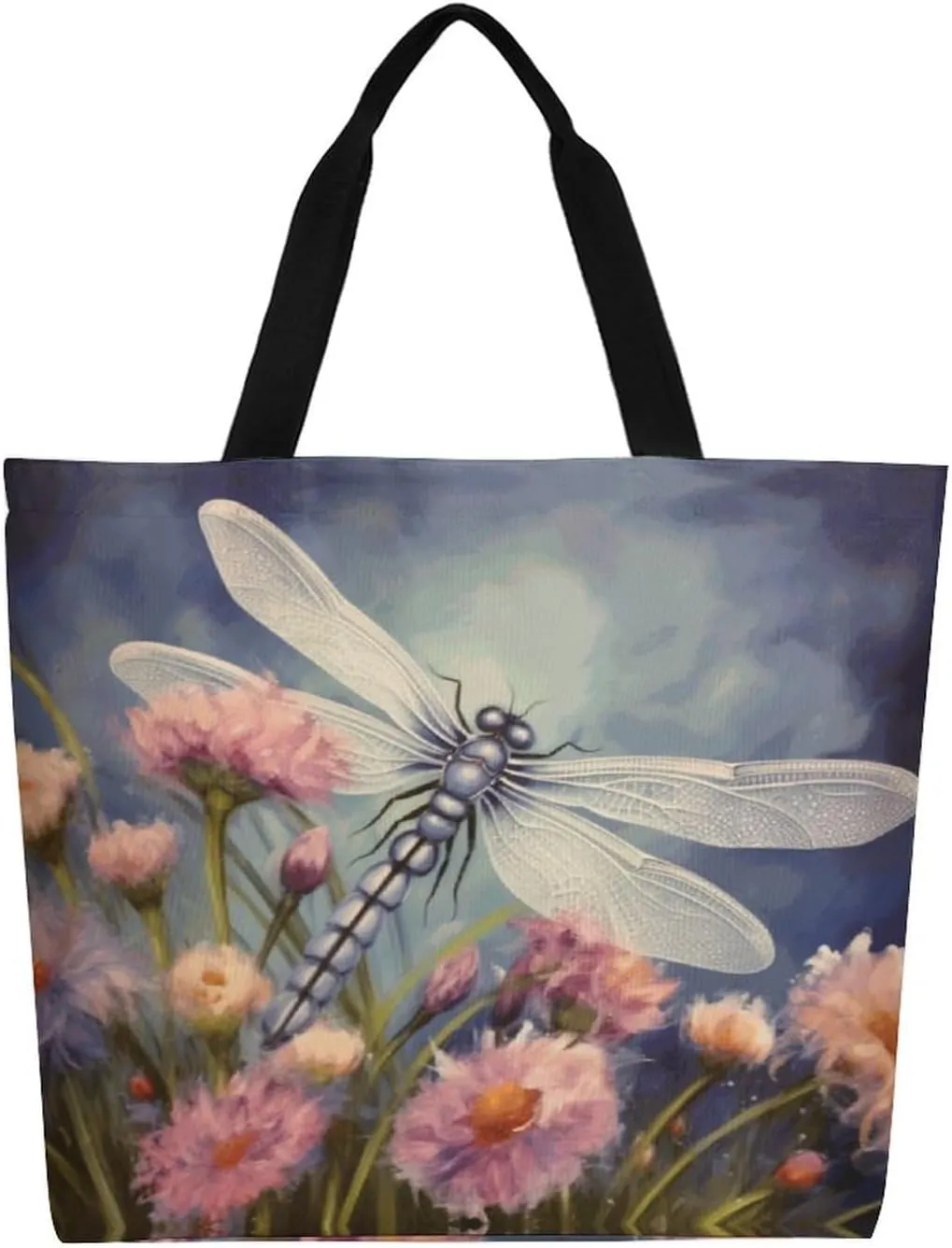 Canvas Tote Bag - Large Women's Casual Shoulder Handbag - Reusable Beach & Shopping Grocery Bag for Outdoors