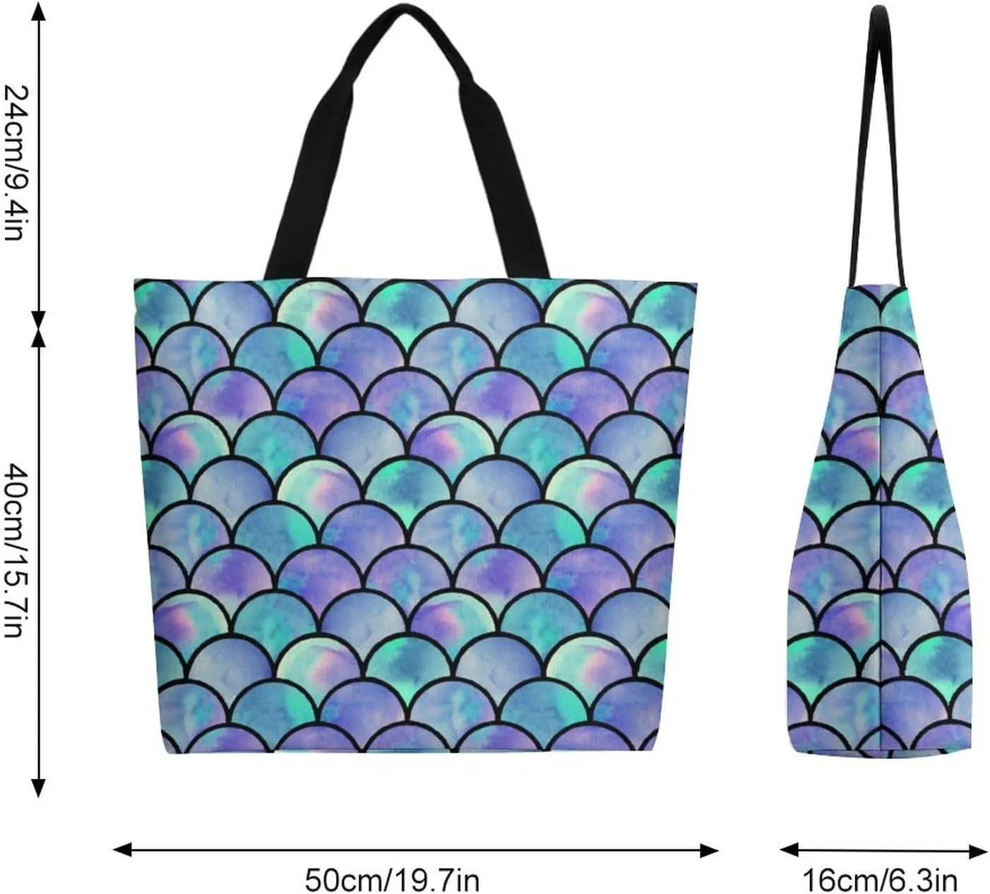 Canvas Tote Bag - Large Women's Casual Shoulder Handbag - Reusable Beach & Shopping Grocery Bag for Outdoors