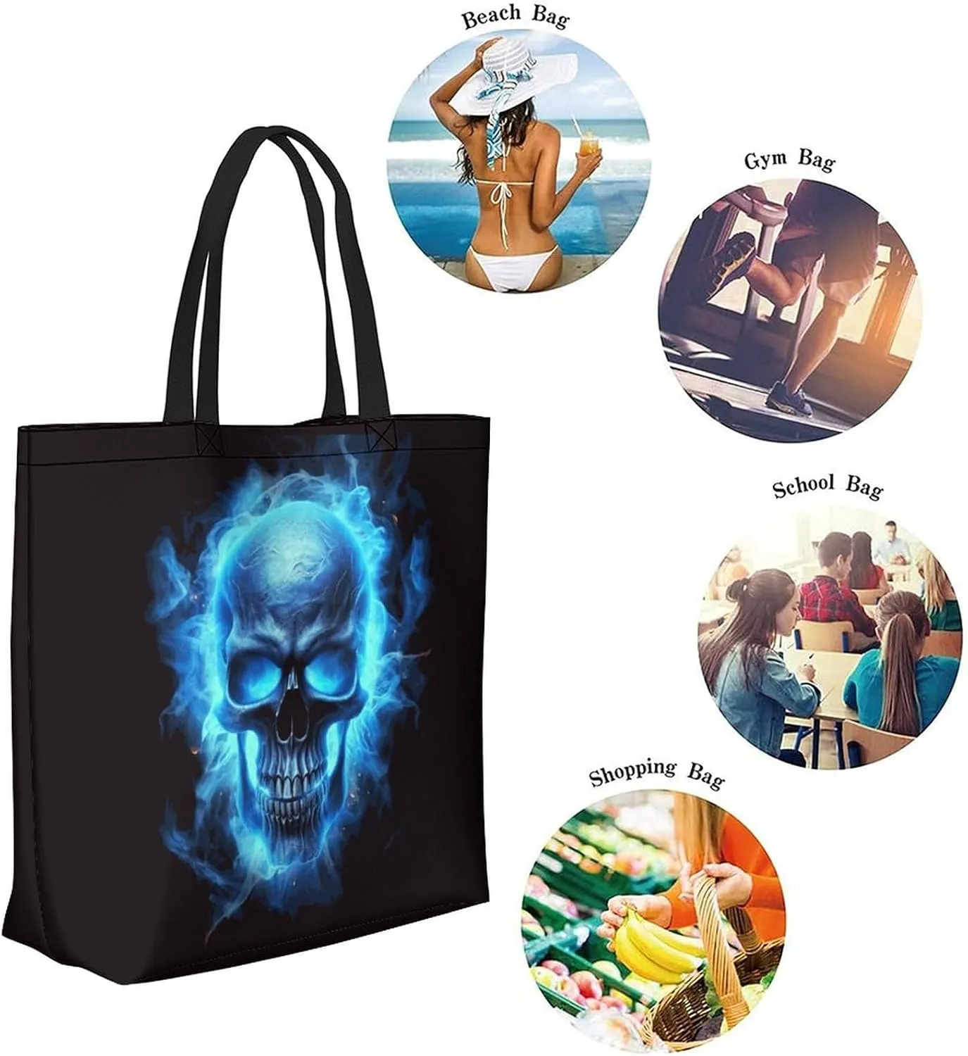 Canvas Tote Bag - Large Women's Casual Shoulder Handbag - Reusable Beach & Shopping Grocery Bag for Outdoors