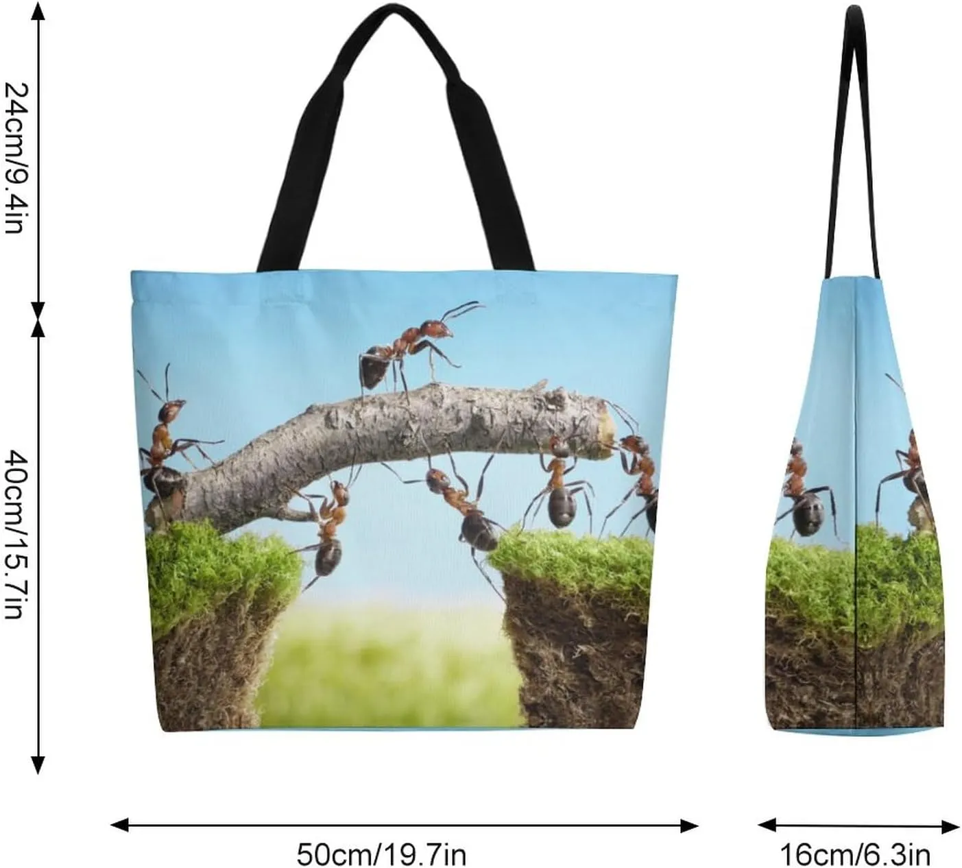 Canvas Tote Bag - Large Women's Casual Shoulder Handbag - Reusable Beach & Shopping Grocery Bag for Outdoors