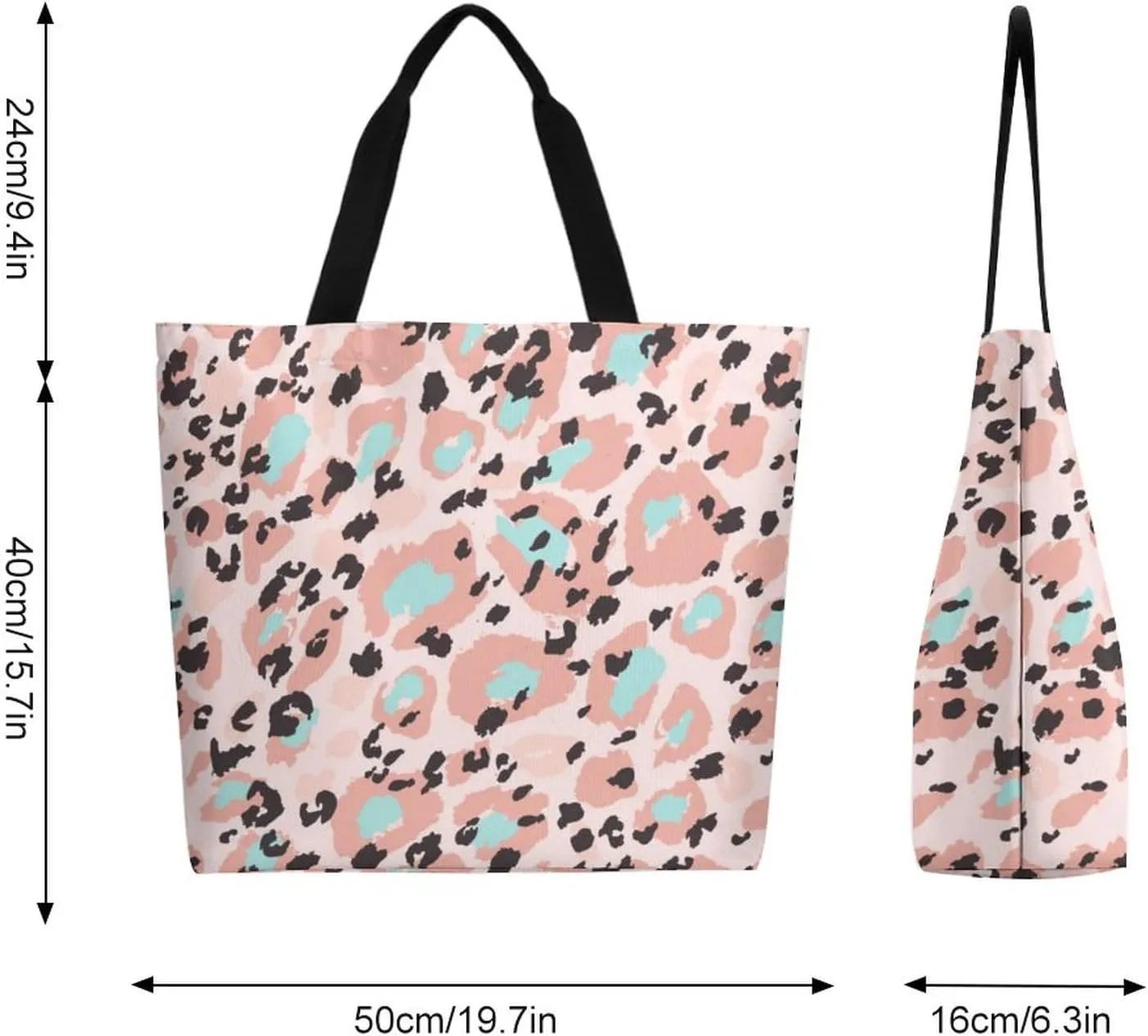 Canvas Tote Bag - Large Women's Casual Shoulder Handbag - Reusable Beach & Shopping Grocery Bag for Outdoors