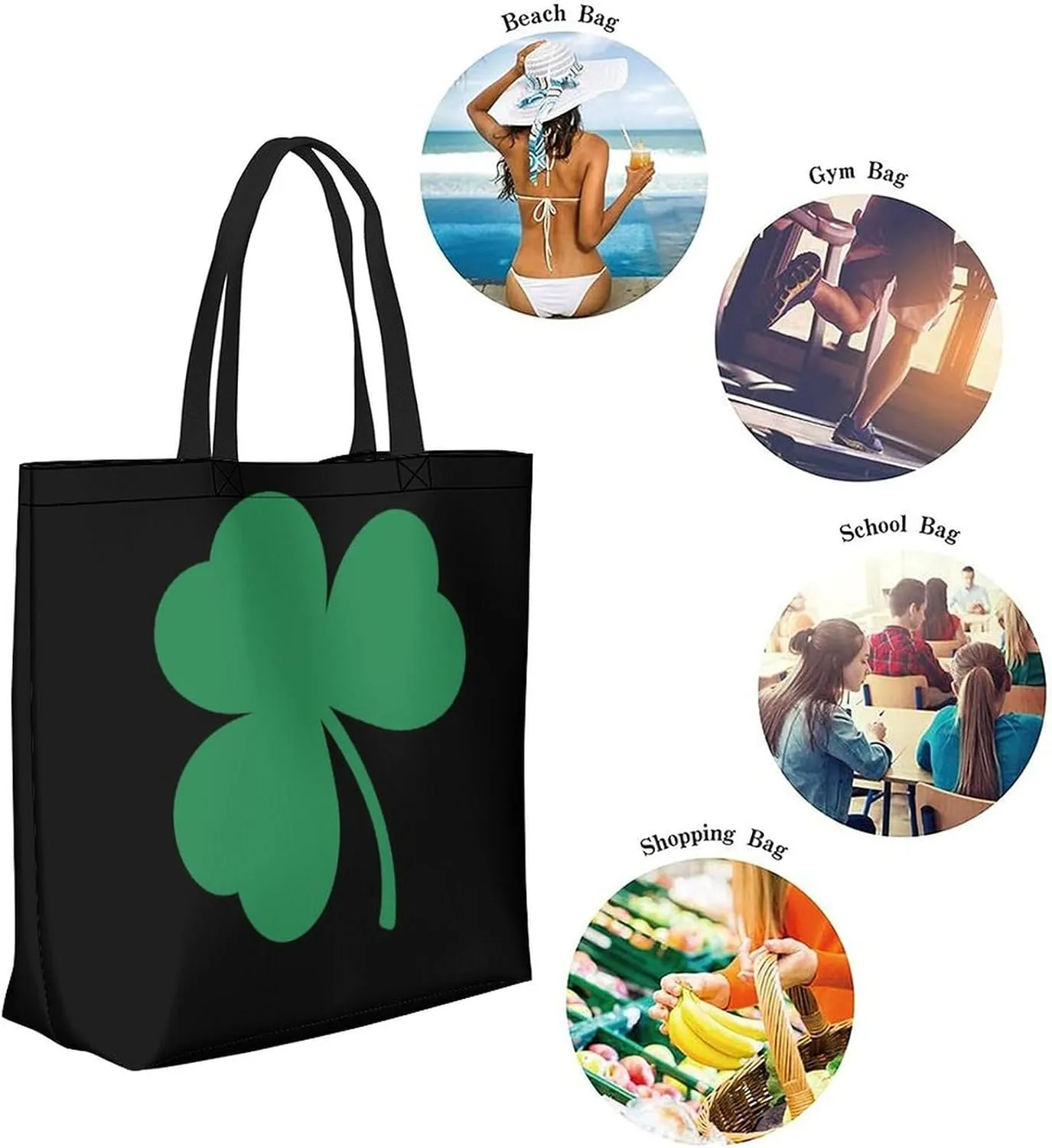 Canvas Tote Bag - Large Women's Casual Shoulder Handbag - Reusable Beach & Shopping Grocery Bag for Outdoors