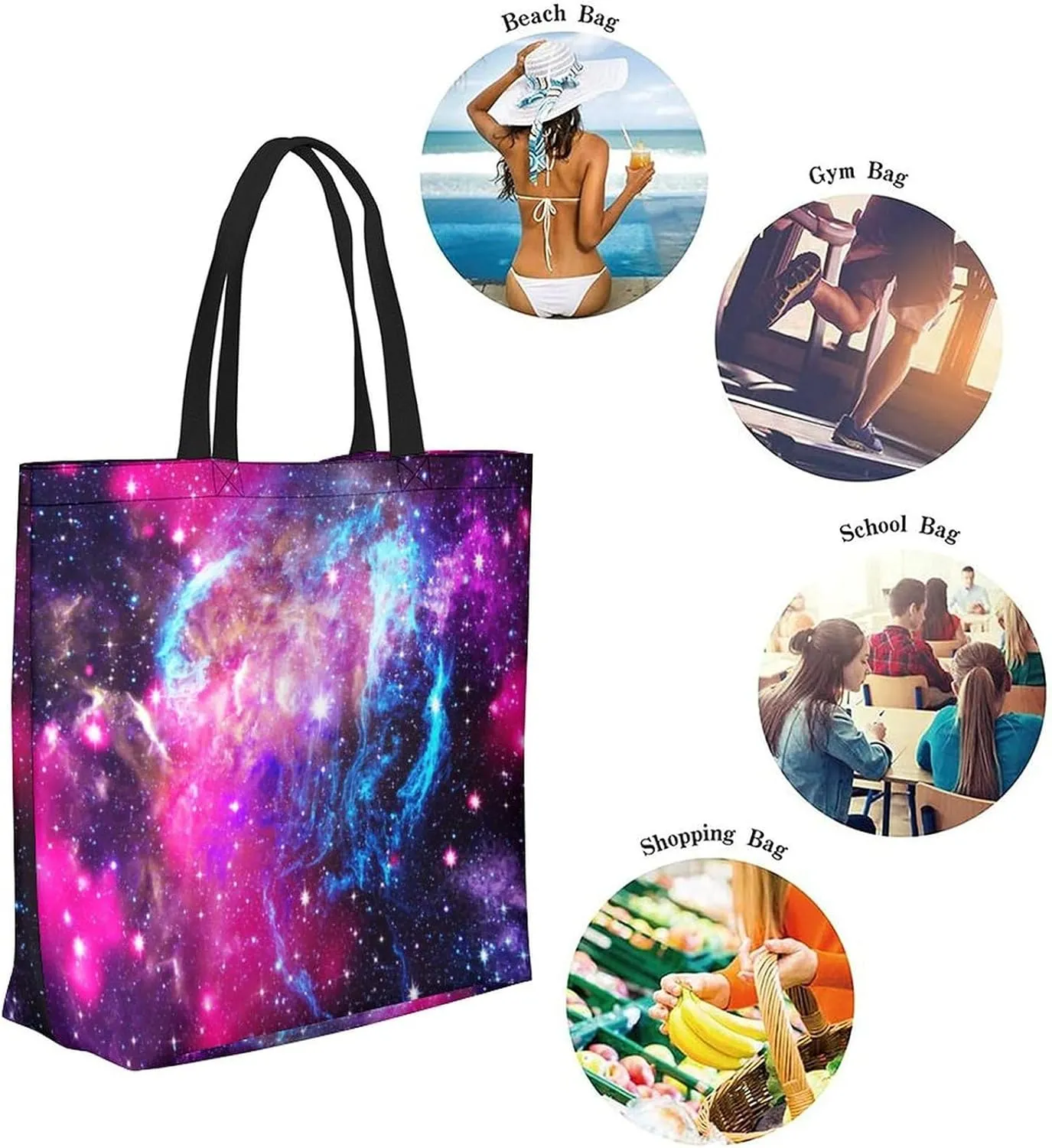 Canvas Tote Bag - Large Women's Casual Shoulder Handbag - Reusable Beach & Shopping Grocery Bag for Outdoors