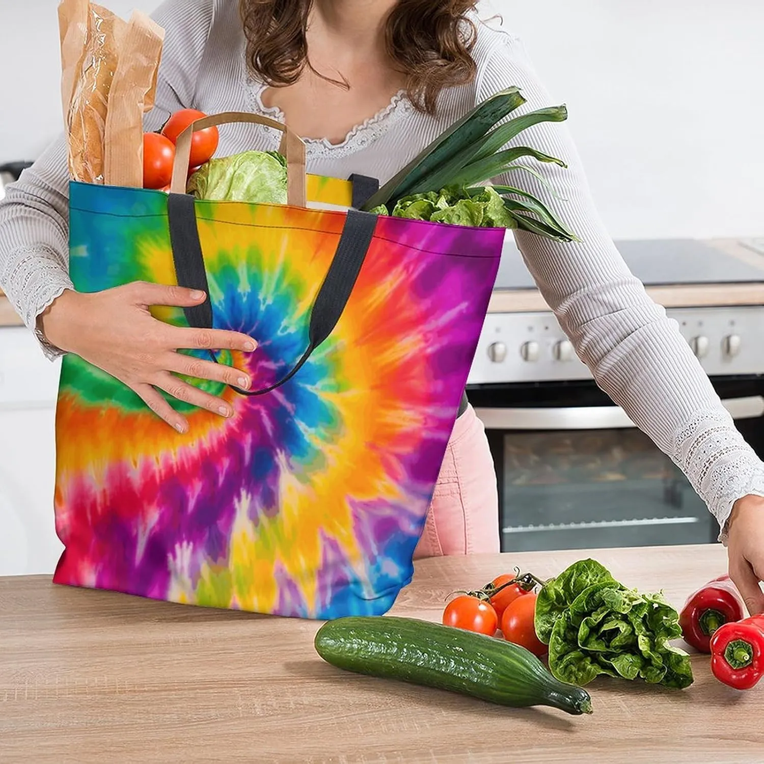 Canvas Tote Bag - Large Women's Casual Shoulder Handbag - Reusable Beach & Shopping Grocery Bag for Outdoors