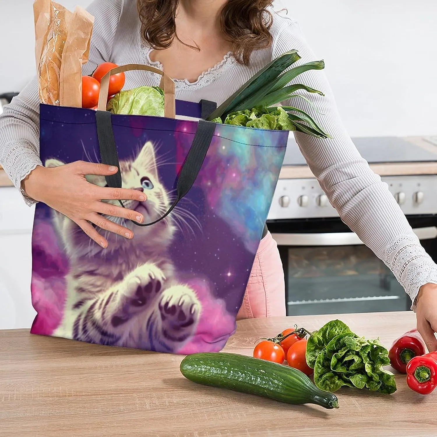 Canvas Tote Bag - Large Women's Casual Shoulder Handbag - Reusable Beach & Shopping Grocery Bag for Outdoors