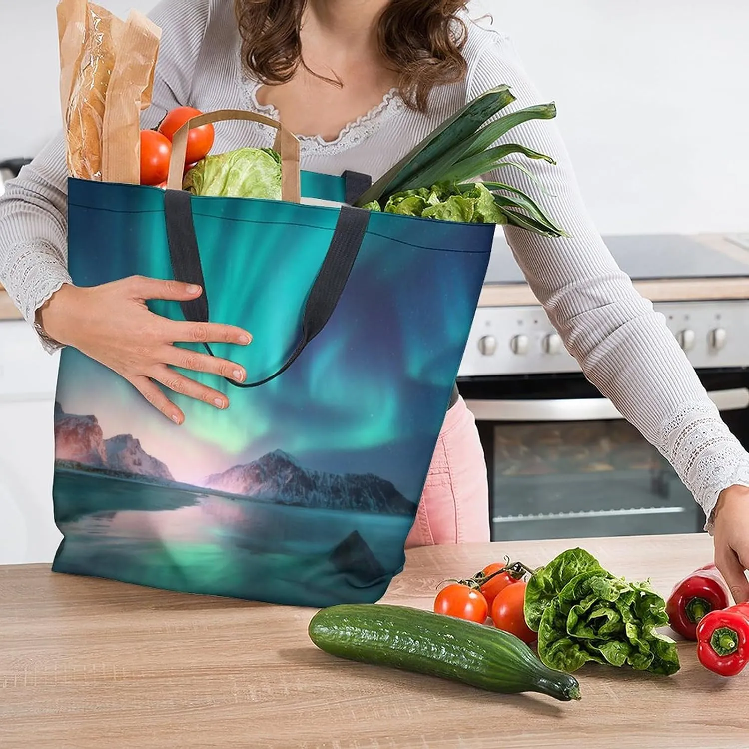 Canvas Tote Bag - Large Women's Casual Shoulder Handbag - Reusable Beach & Shopping Grocery Bag for Outdoors