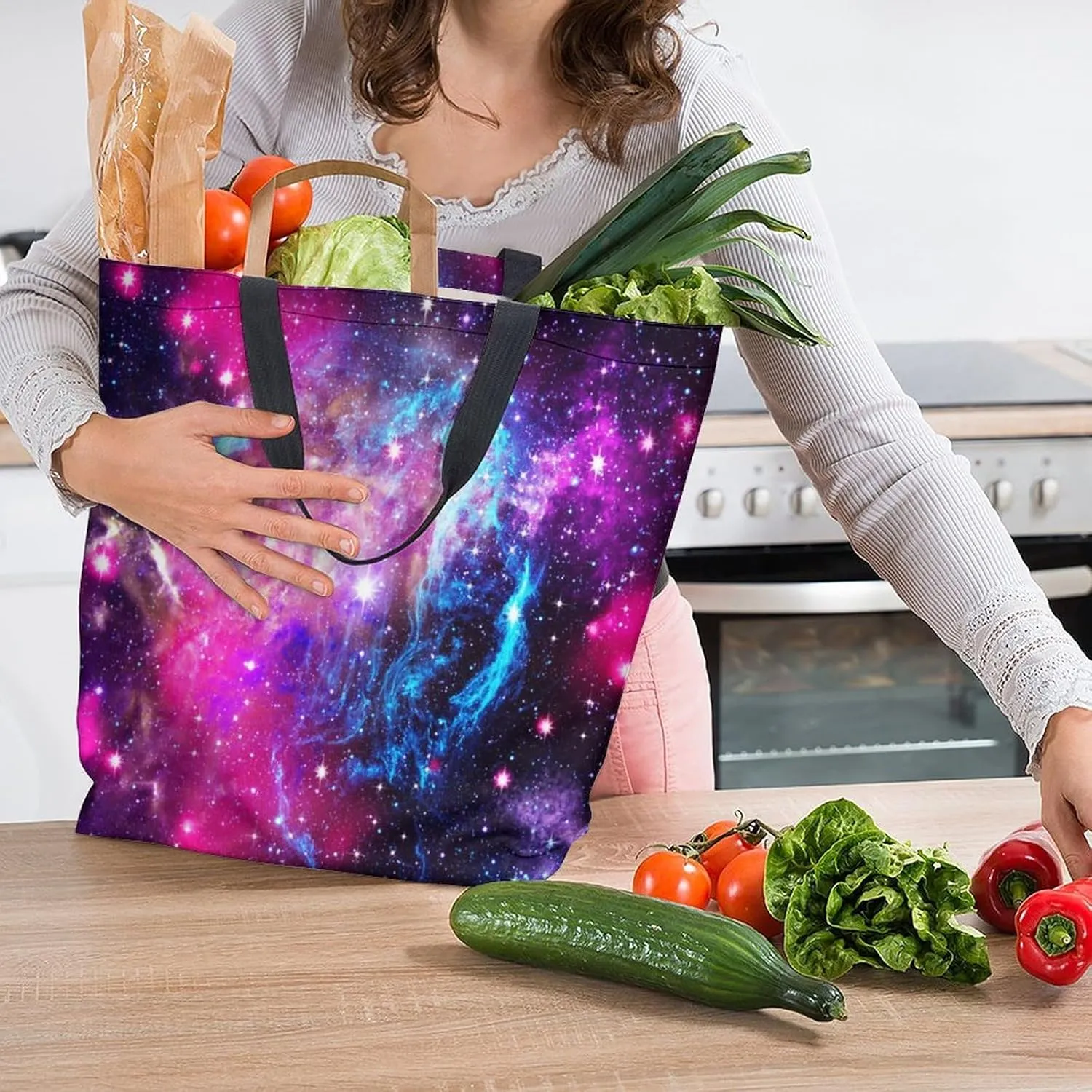 Canvas Tote Bag - Large Women's Casual Shoulder Handbag - Reusable Beach & Shopping Grocery Bag for Outdoors