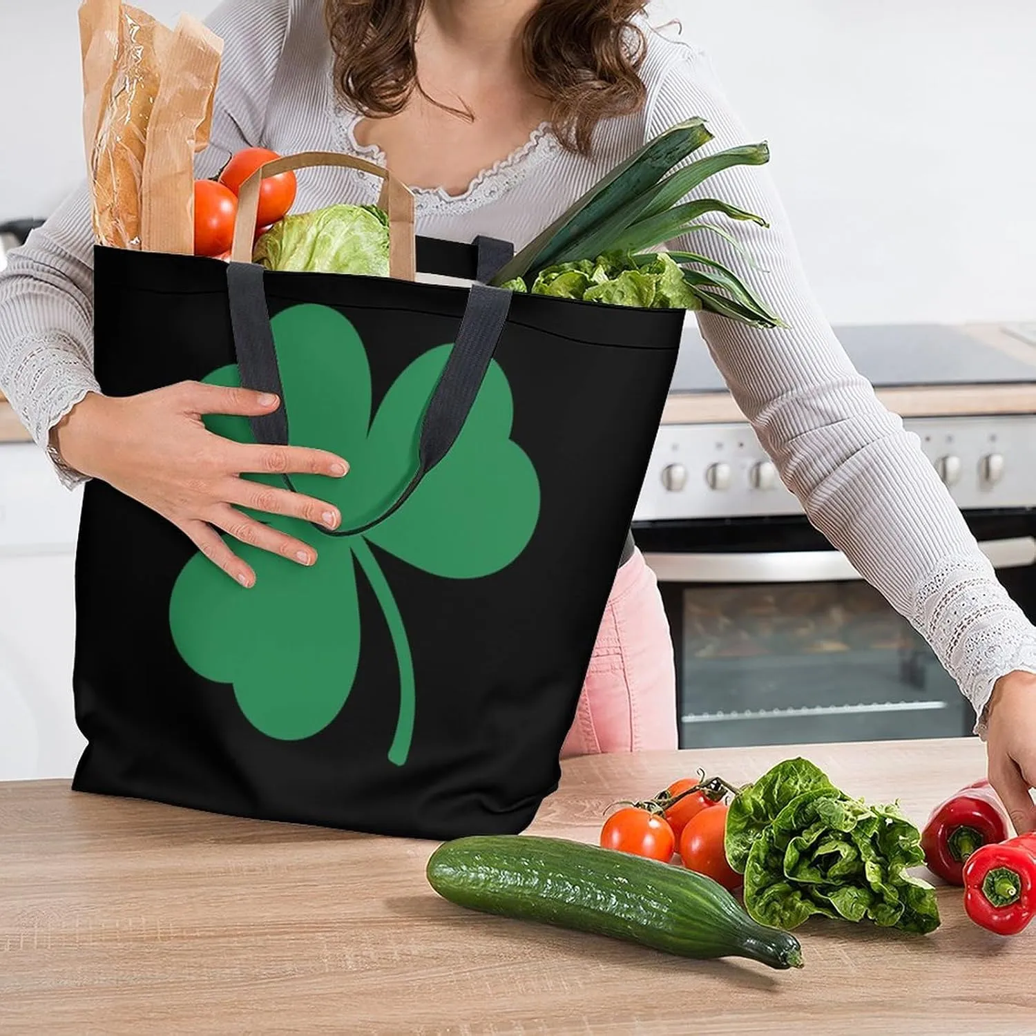Canvas Tote Bag - Large Women's Casual Shoulder Handbag - Reusable Beach & Shopping Grocery Bag for Outdoors