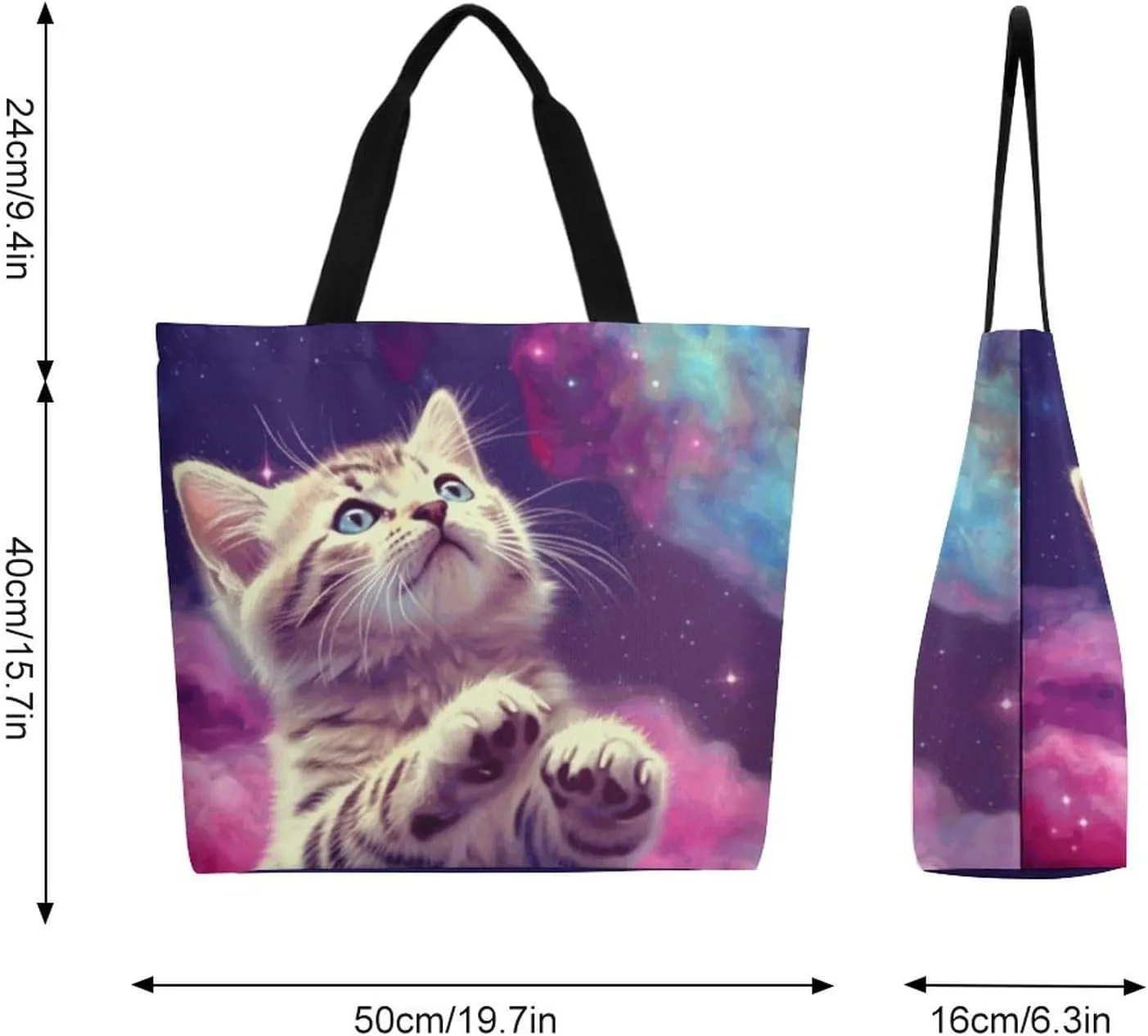 Canvas Tote Bag - Large Women's Casual Shoulder Handbag - Reusable Beach & Shopping Grocery Bag for Outdoors
