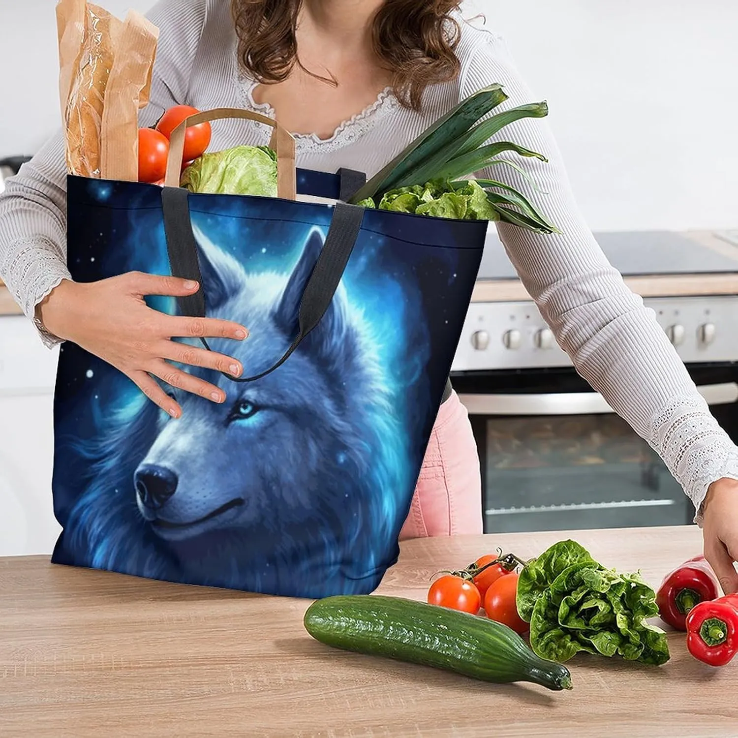 Canvas Tote Bag - Large Women's Casual Shoulder Handbag - Reusable Beach & Shopping Grocery Bag for Outdoors